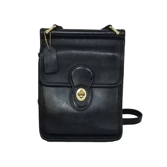 Vintage 1990's Coach Original Black Leather Murphy Shoulder Crossbody Bag #9930